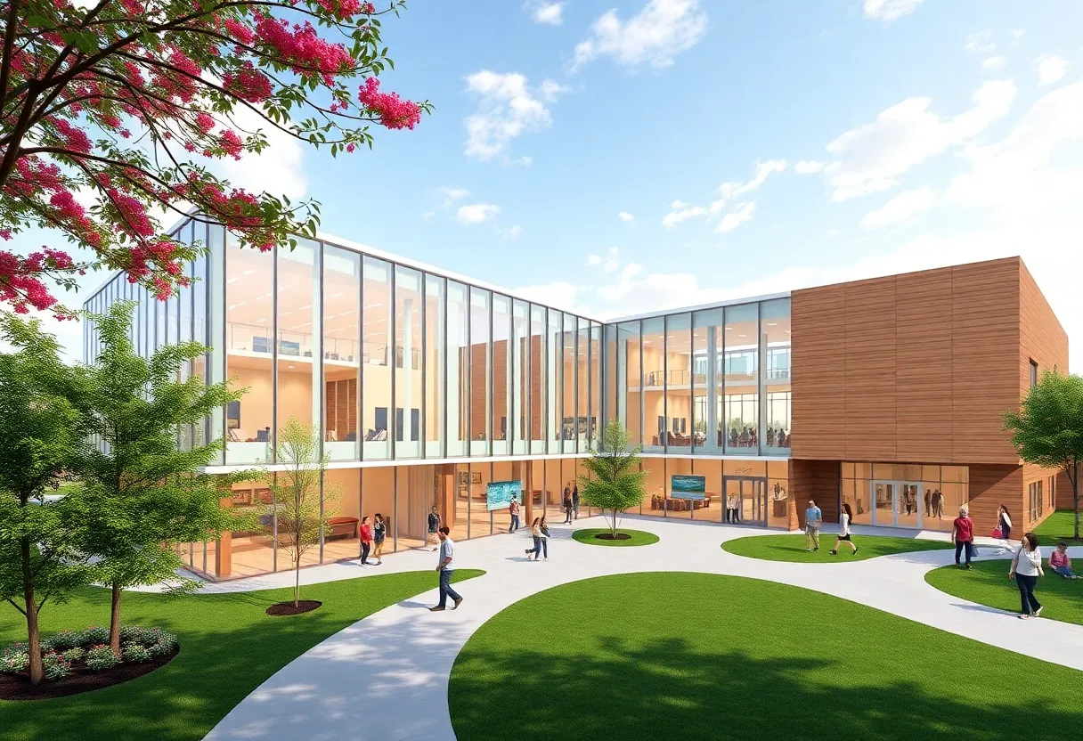 Architectural rendering of the new Hicks Honors College building at UNF