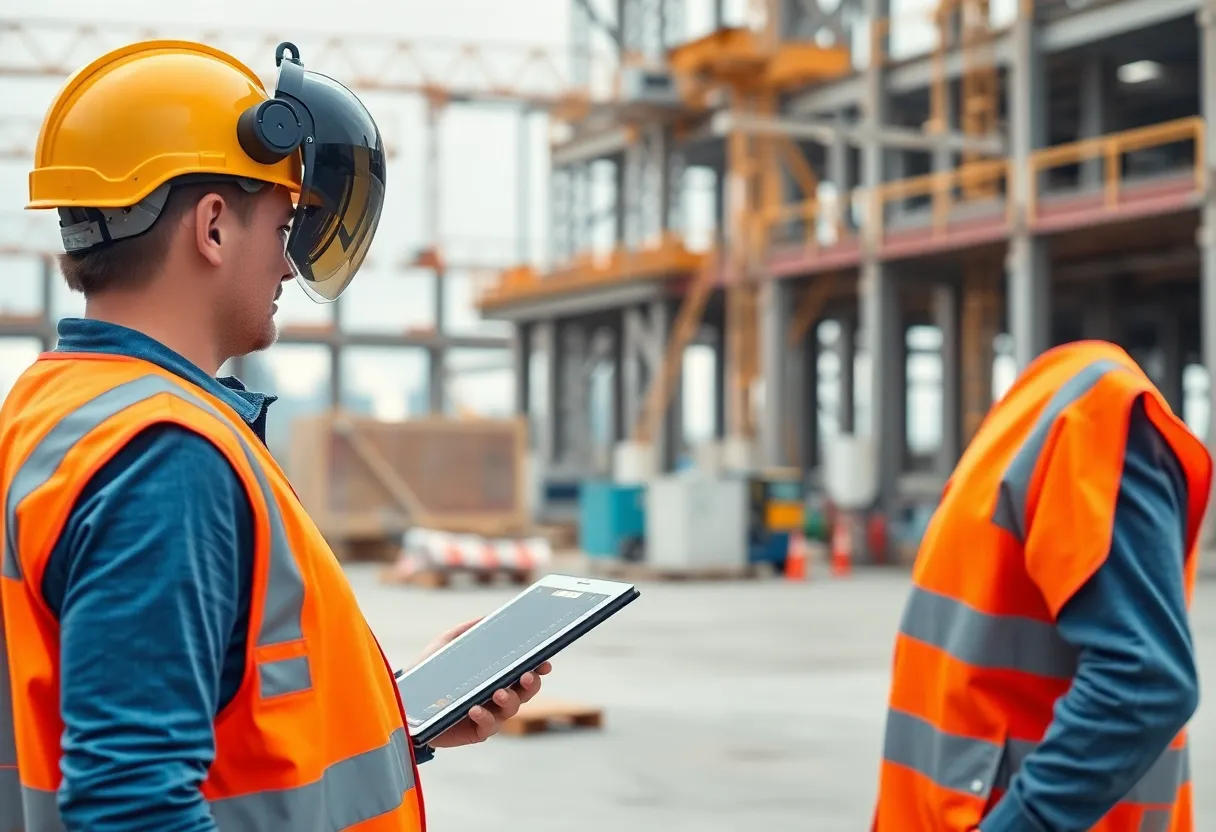 Construction site utilizing AI technology