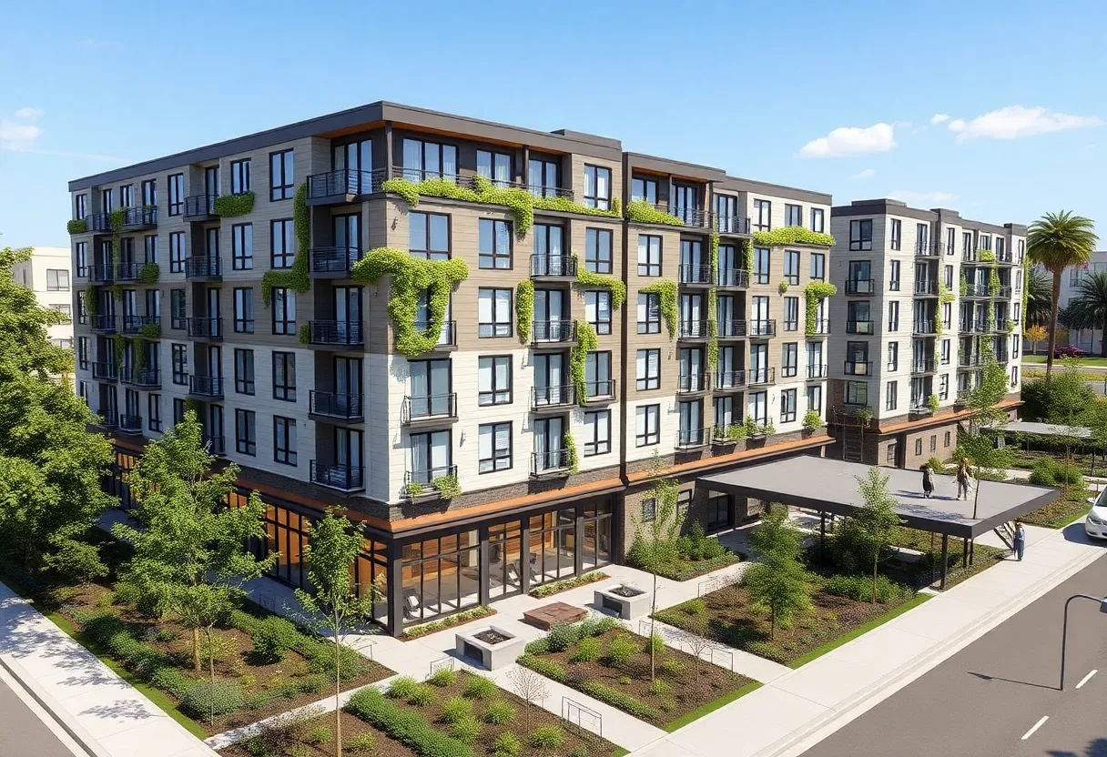 Architectural rendering of the Alexan Icon multifamily project