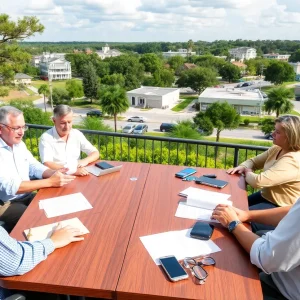 City council members in DeFuniak Springs discussing land development code revisions.