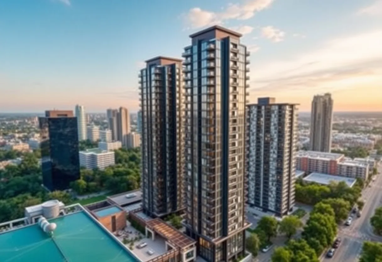 Visual representation of Edition Birmingham development with two towers