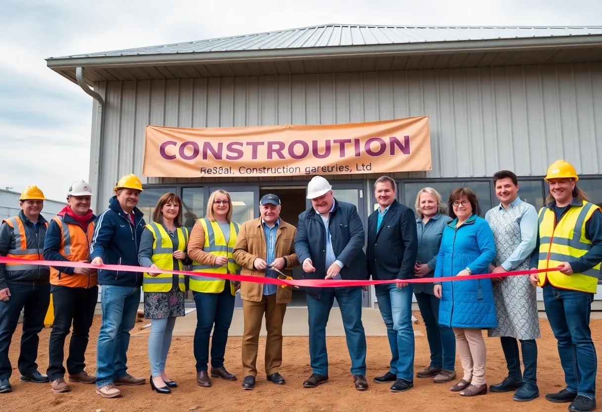 Ribbon cutting ceremony for Ferguson-Barraza Construction