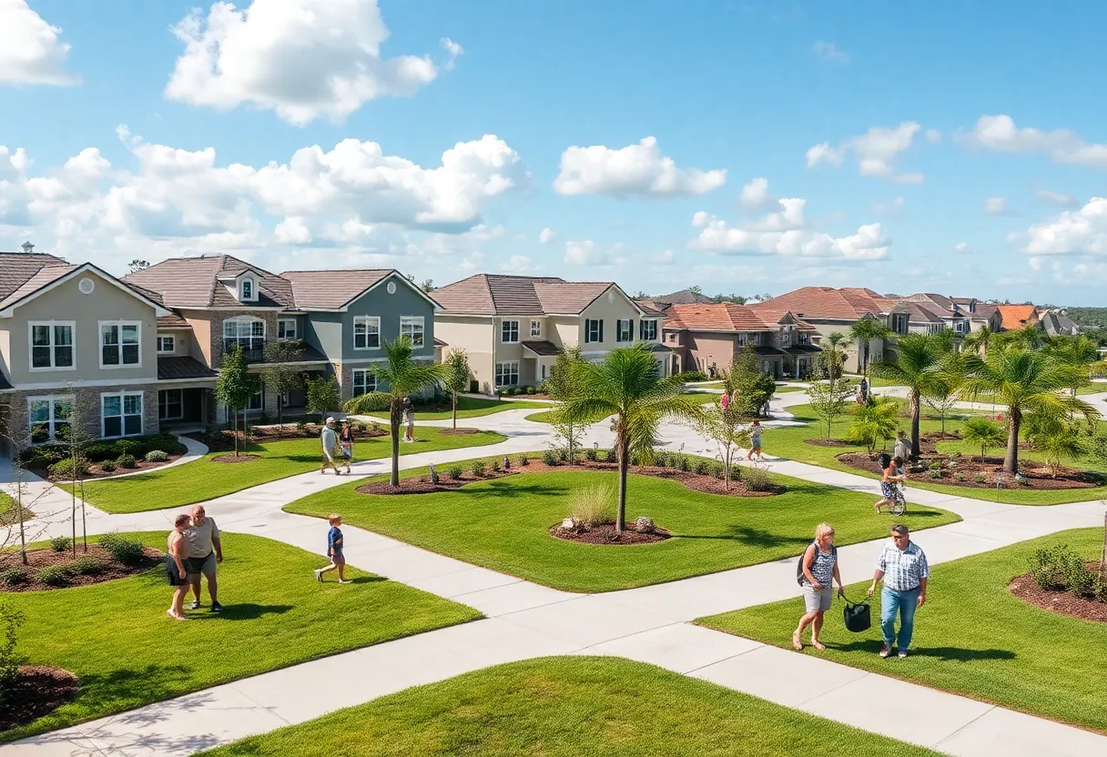 A picturesque master-planned community in Florida with modern homes and outdoor amenities.