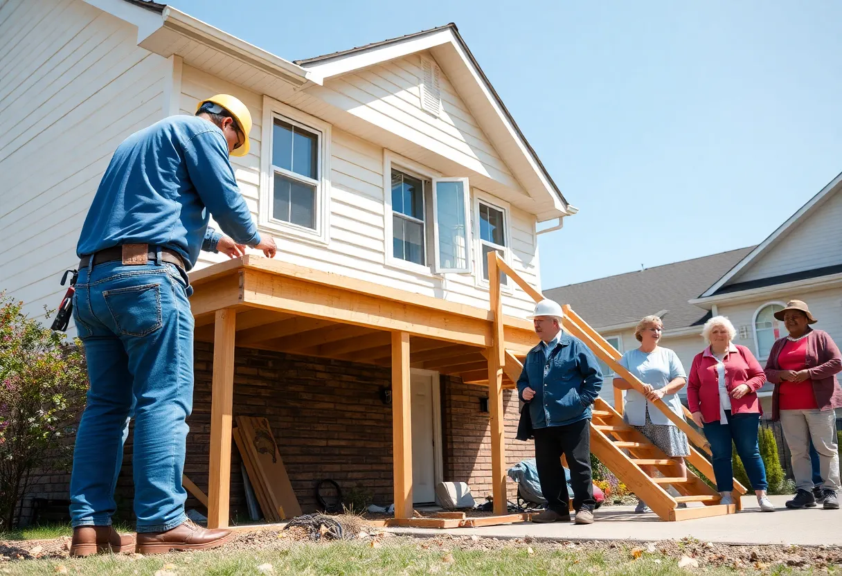 Construction work showcasing home repairs support for veterans and seniors.
