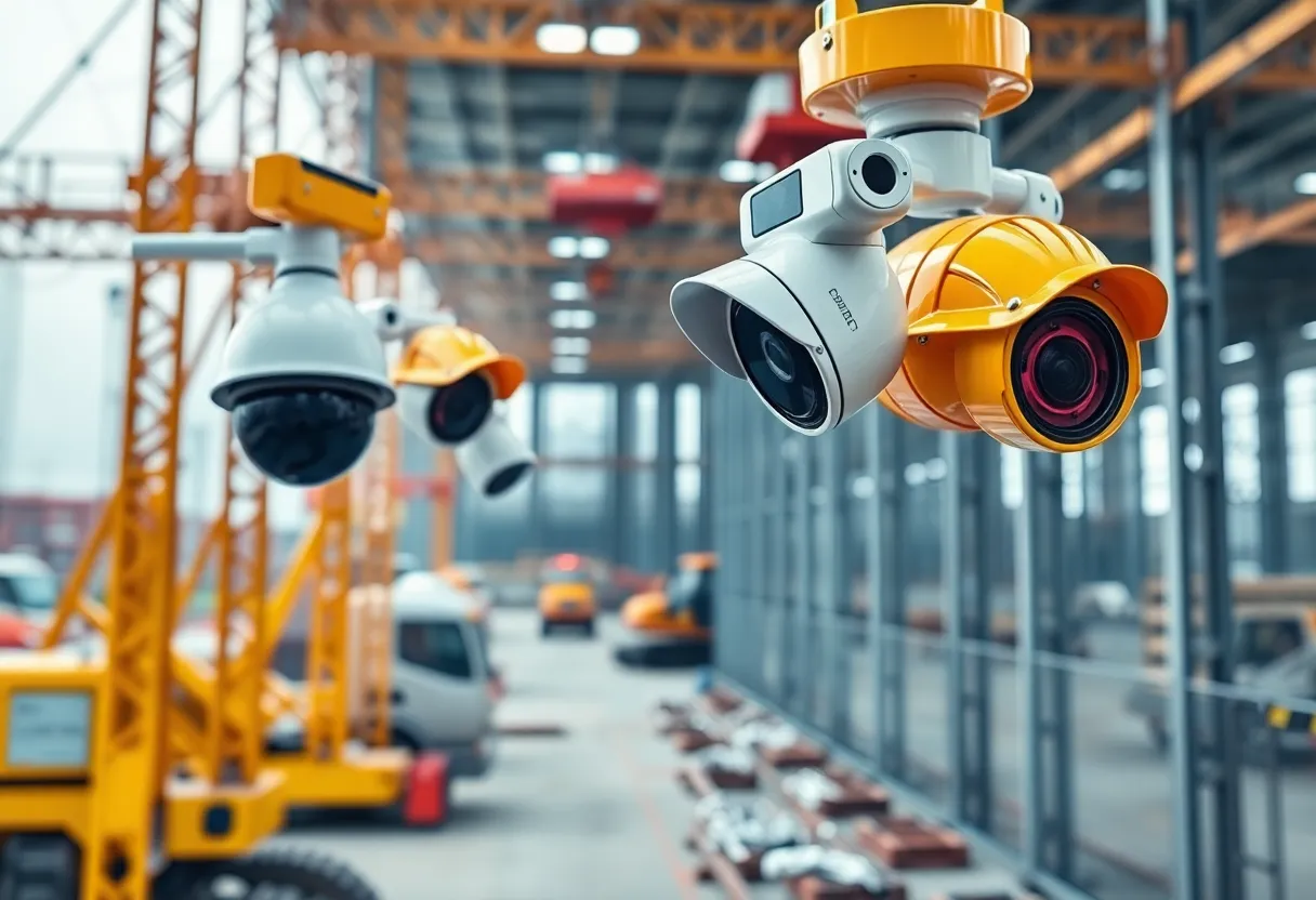 Overview of Leica Xsight360 AI Safety System on construction site.