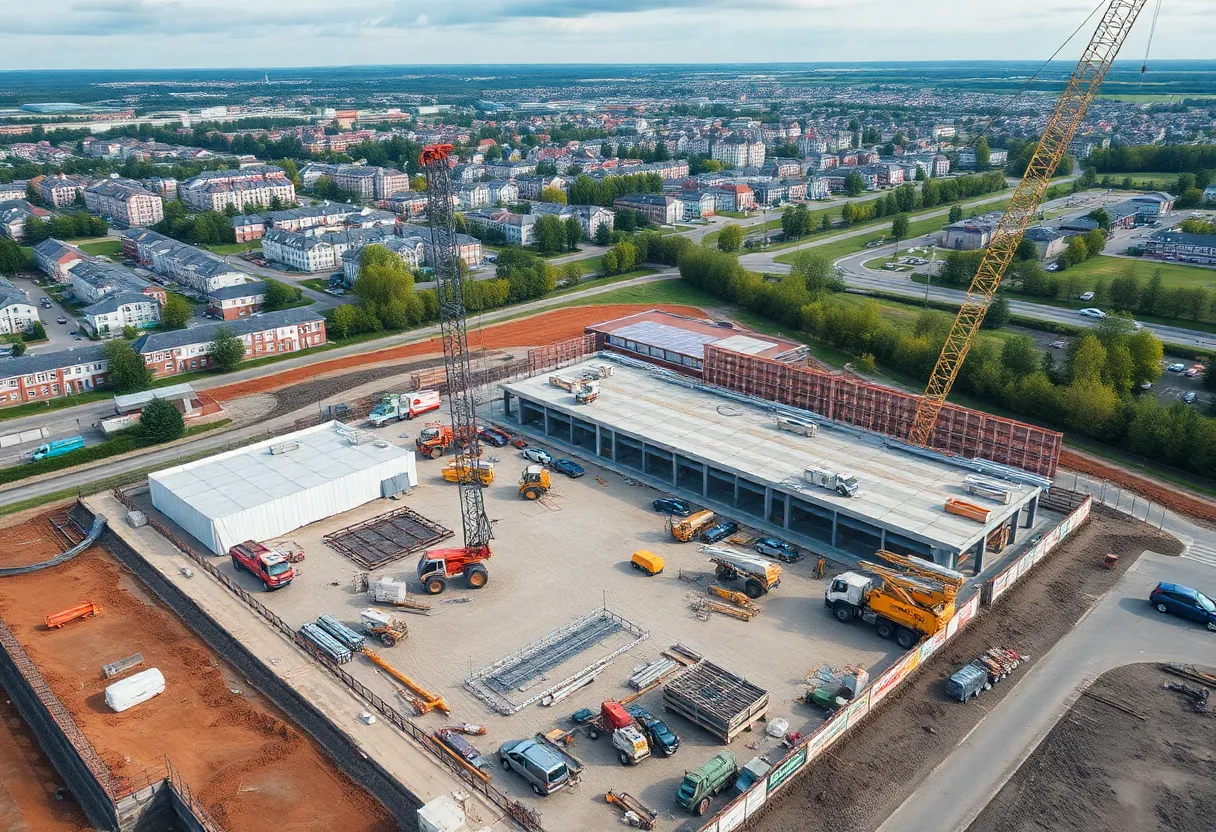 Aerial view of NCC AB construction site
