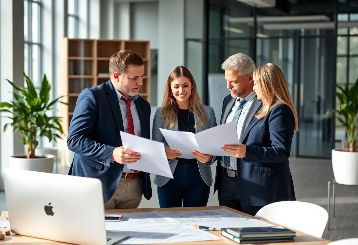 CLA team discussing construction accounting in office