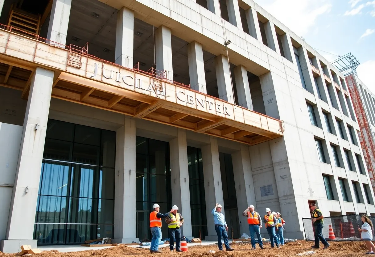 Final beam installation at Judicial Center expansion