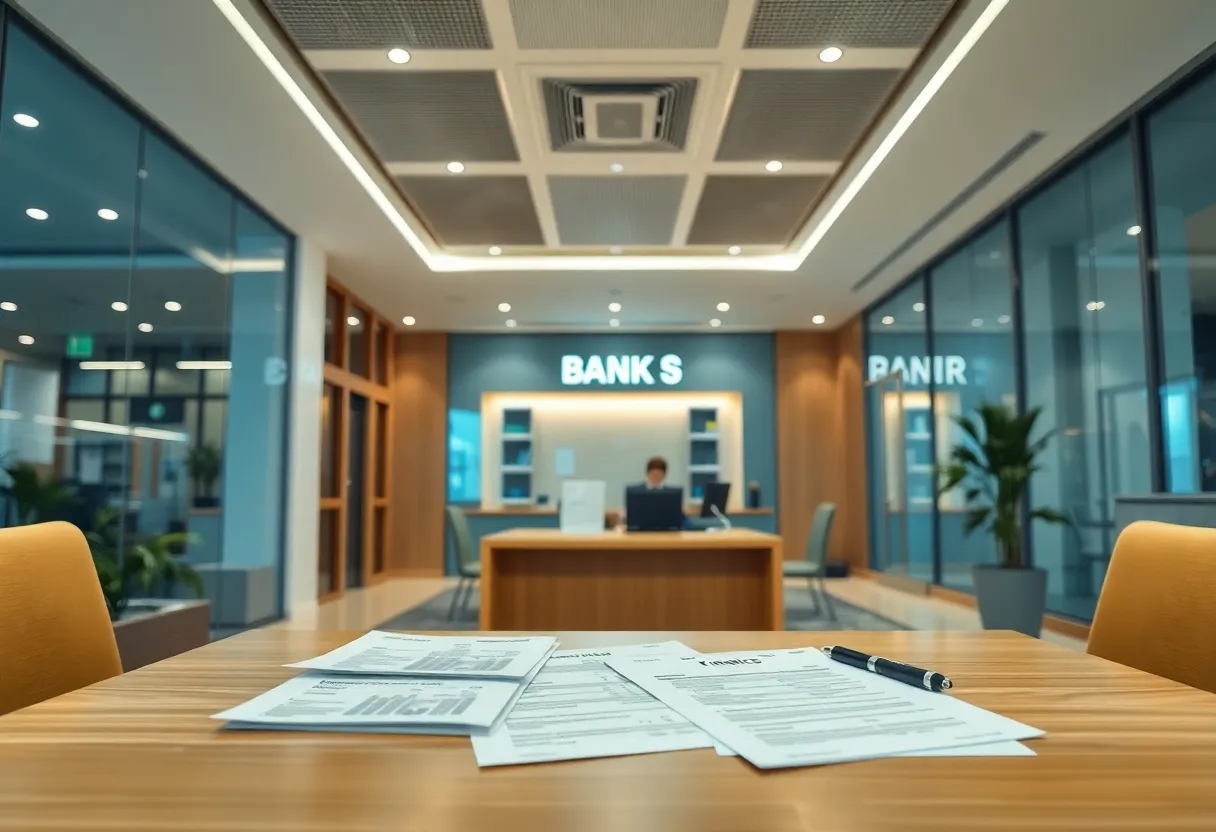 Interior view of Southside Bancshares office showing financial focus.