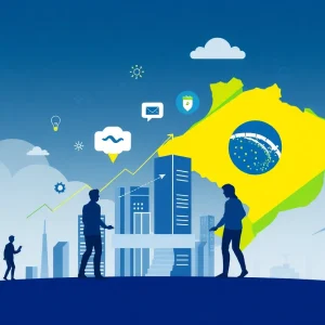 Illustration of a growing software company in Brazil