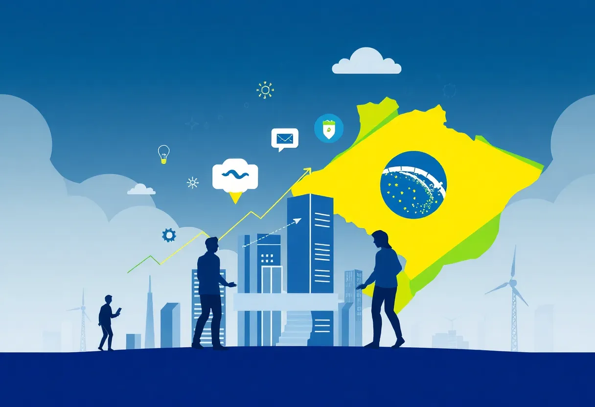 Illustration of a growing software company in Brazil