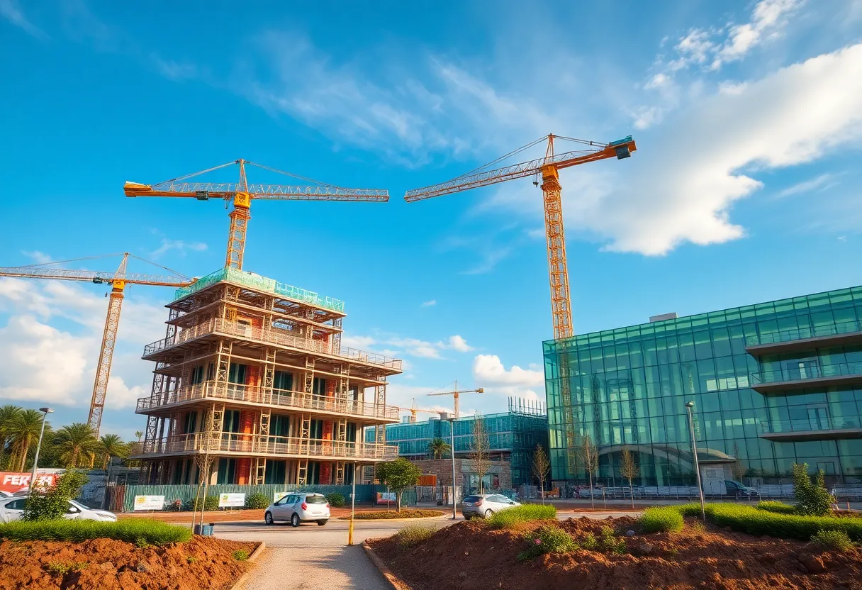 Construction site for UK infrastructure projects focused on sustainability