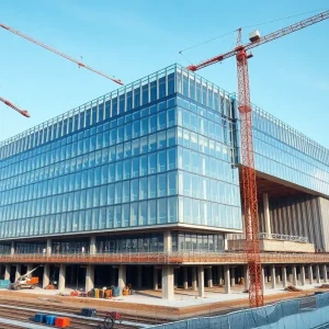 Construction of the Bloomington Convention Center expansion