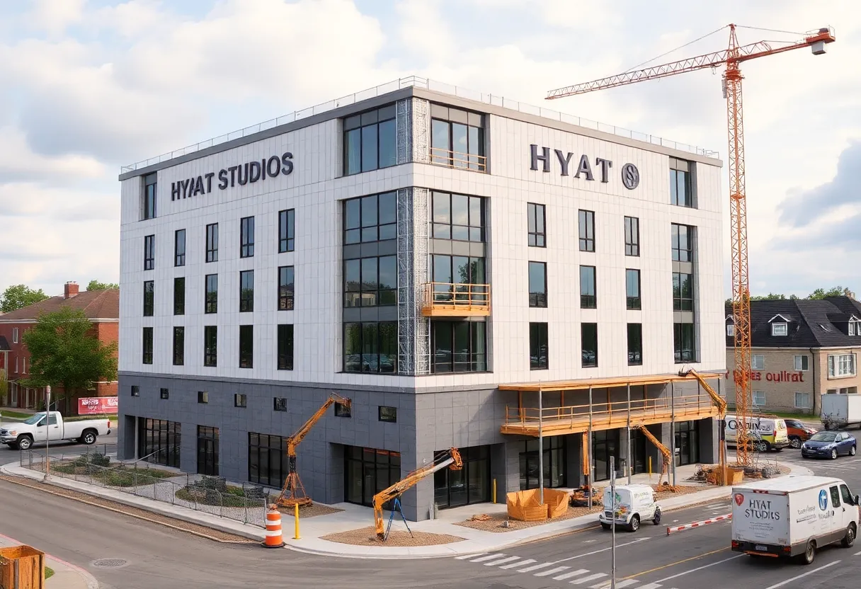 Construction site of Hyatt Studios Hotel in Tallahassee
