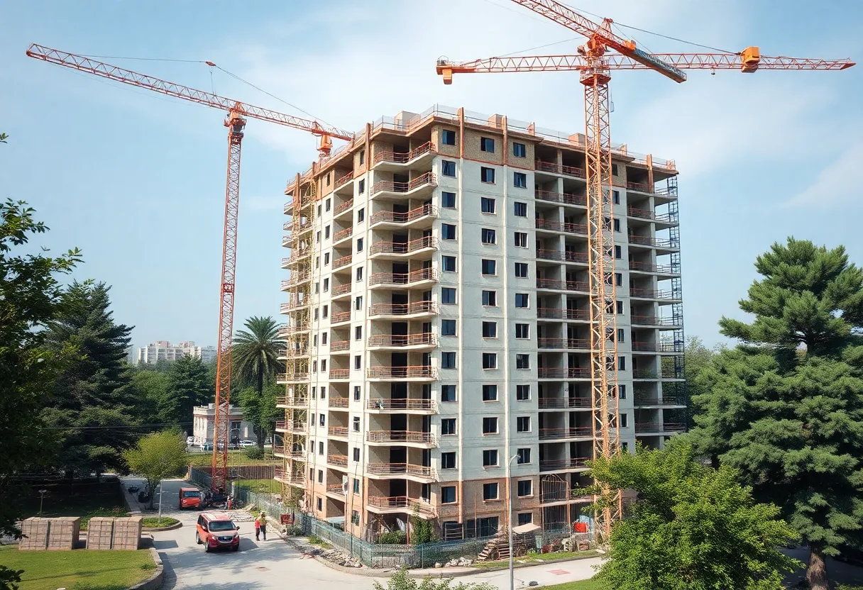 Construction workers at Champlain Towers South site in Miami Beach