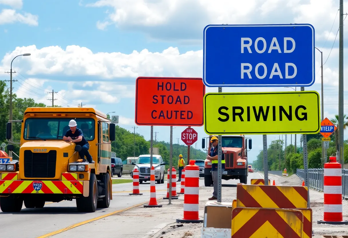 Construction work on I-95 in Southeast Georgia